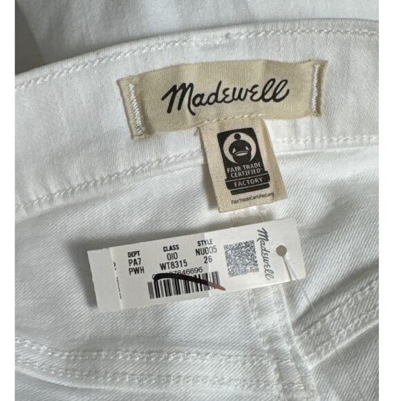 NWT Madewell Flared Wide-Leg Crop Jeans in Pure White Size 26 - Picture 6 of 16